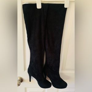 Black fabric over knee boots size:7
